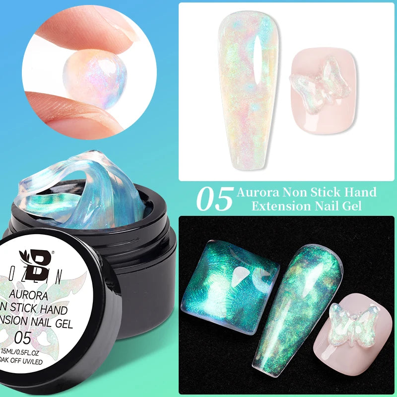 30g Dopamine Sequin Flexible 3D Gel Non Stick Hand Solid Extension Nail Gel Nude Pink White Extension Gel Rhinestone Glue Gel