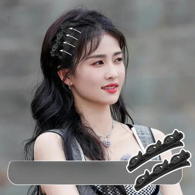 Double Layer Braided Hairpin Broken Hair Fixed Clip Women Girls Korean Fashion Hairpin Headband Hairpin Lazy Styling Accessories