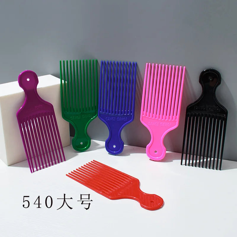 1 Piece Wide Teeth Brush Pick Comb Fork Hairbrush Insert Hair Pick Comb Plastic Gear Comb For Curly Afro Hair Styling Tools