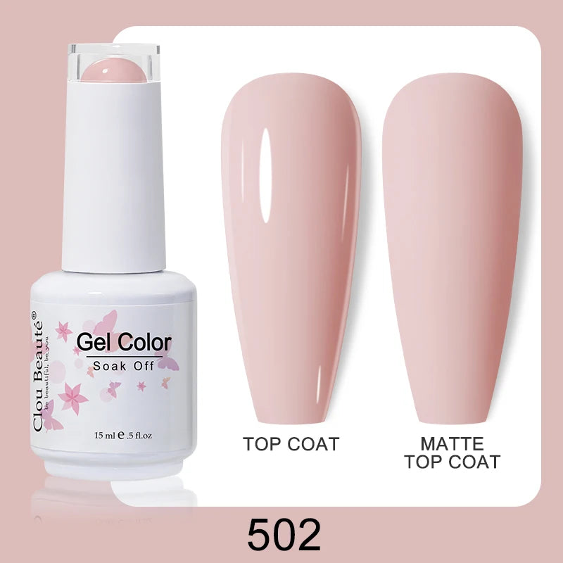 Clou Beaute Nail Gel Polish Kit 15ml Soak Off UVLED Nails Varnish Semi Permanent Nail Art Gels Lacquer Top Base Coat Gel Lacquer