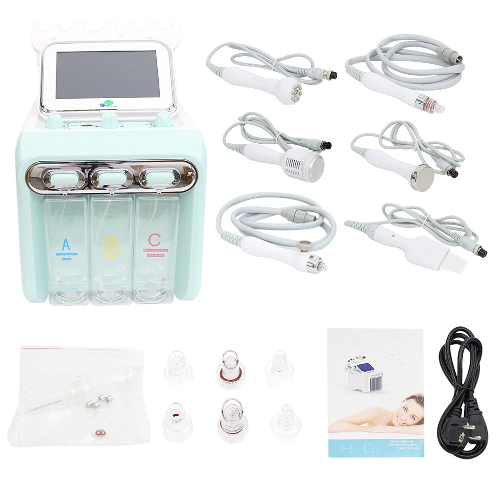 AOKO  hydrogen  6in1  Water Oxygen Jet Hydro Diamond Dermabrasion Machine Facial Microdermabrasion Device for Face Clean