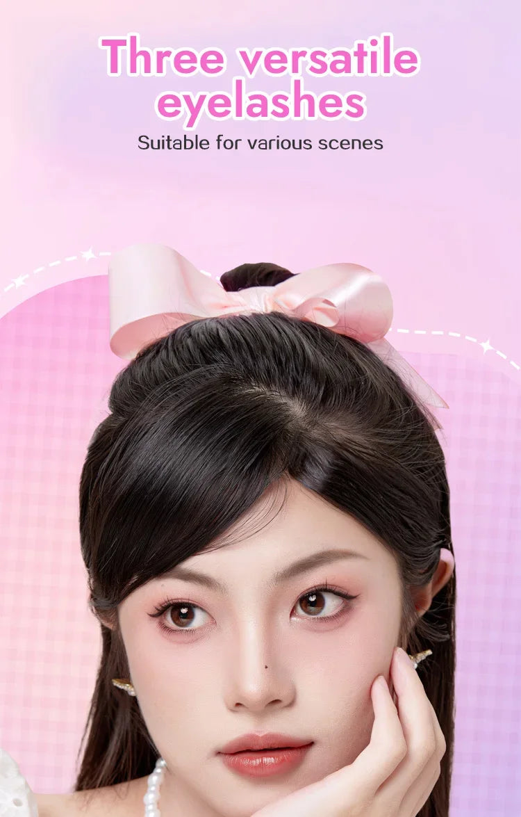 MJ 10 Rows of Large Capacity Glue-free False Eyelashes Single Cluster 10-12MM C-curled Natural Self-adhesive false Eyelashes