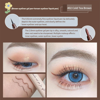 Eyeliner Double Head Pen For Smooth And Delicate Eye Makeup  Quick Drying Film Forming Waterproof And Sweat Proof Eye Makeup