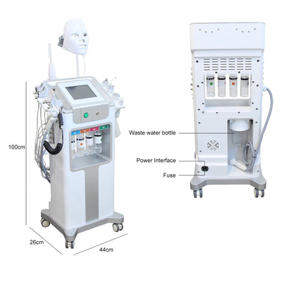 AOKO New 12 IN1 Hydro Dermabrasion Aqua Peeling Ultrasound Facial Care Oxygen Injection Skin Rejuvenation Whiting Beauty Machine