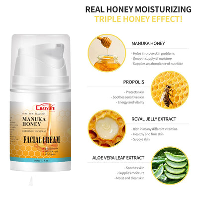 50ml NewZealand Bee Venom Honey Facial Cream Firming Lifting Skin Treatment Facial Cream Calming Night Cream