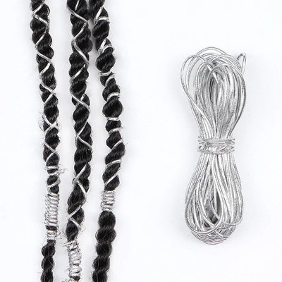 Dreadlock Braids Hair Accessories Silver Gold Braiding Hair Deco Styling Shimmer Stretchable African Braid Braided Elastic Cord