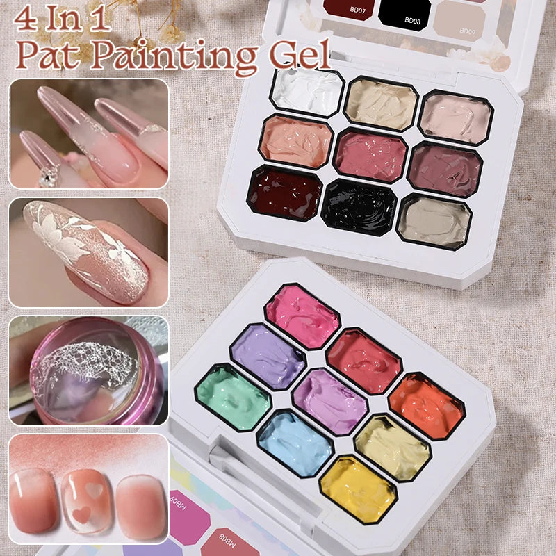 UR SUGAR 9 Colors 4 In 1 Pat Painting Gel Y2K Gradient Blush Color Semi Permanent Soak Off UV&LED Gel Nail Art Creation Salon DI