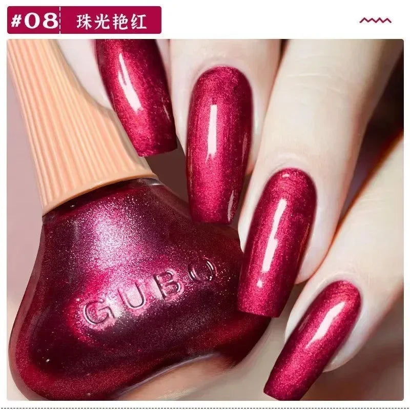 45 Colors Nail Polish Oil-based Nails Polish No-bake Quick Dry Non-tear Small Glitter Nail Gel Transparent Red Nail Art