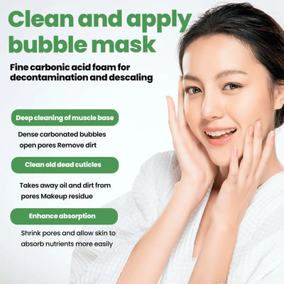Carbonated Bubble Mask, Deep Cleans Pores, Moisturizes Skin, Gently, Suitable for Normal Skin, Ideal Facial Use