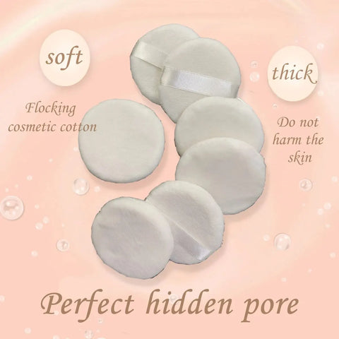 7PCS Portable and Practical High-grade White round Powder Puff for Base and Fixing Makeup