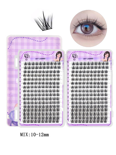 QSTY 32 Rows High Quality Beauty Eyelash Book Eyelash Extension 192-384 PCS Lash Cluster Individual False Eyelashes Clusters