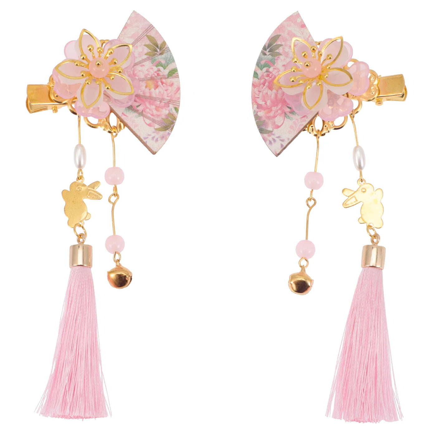 2 Pcs Japanese Flower Hair Clip Women Accessories Tassel Hair Pin Decorative Braiders Hairpiece Hairstyle Headwear