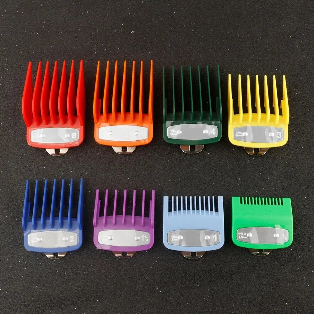 8pcs/set Professional Barber Hair Clipper Guide Combs For Wahl Trimmer Attachment Hair Cutting Limited Comb Salon Haircut Tools