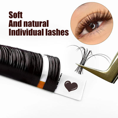 Abonnie Chocolate Dark Brown Individual Eyelash Extension 8-15mm Brown Color False Lashes Mink Eyelash Extension