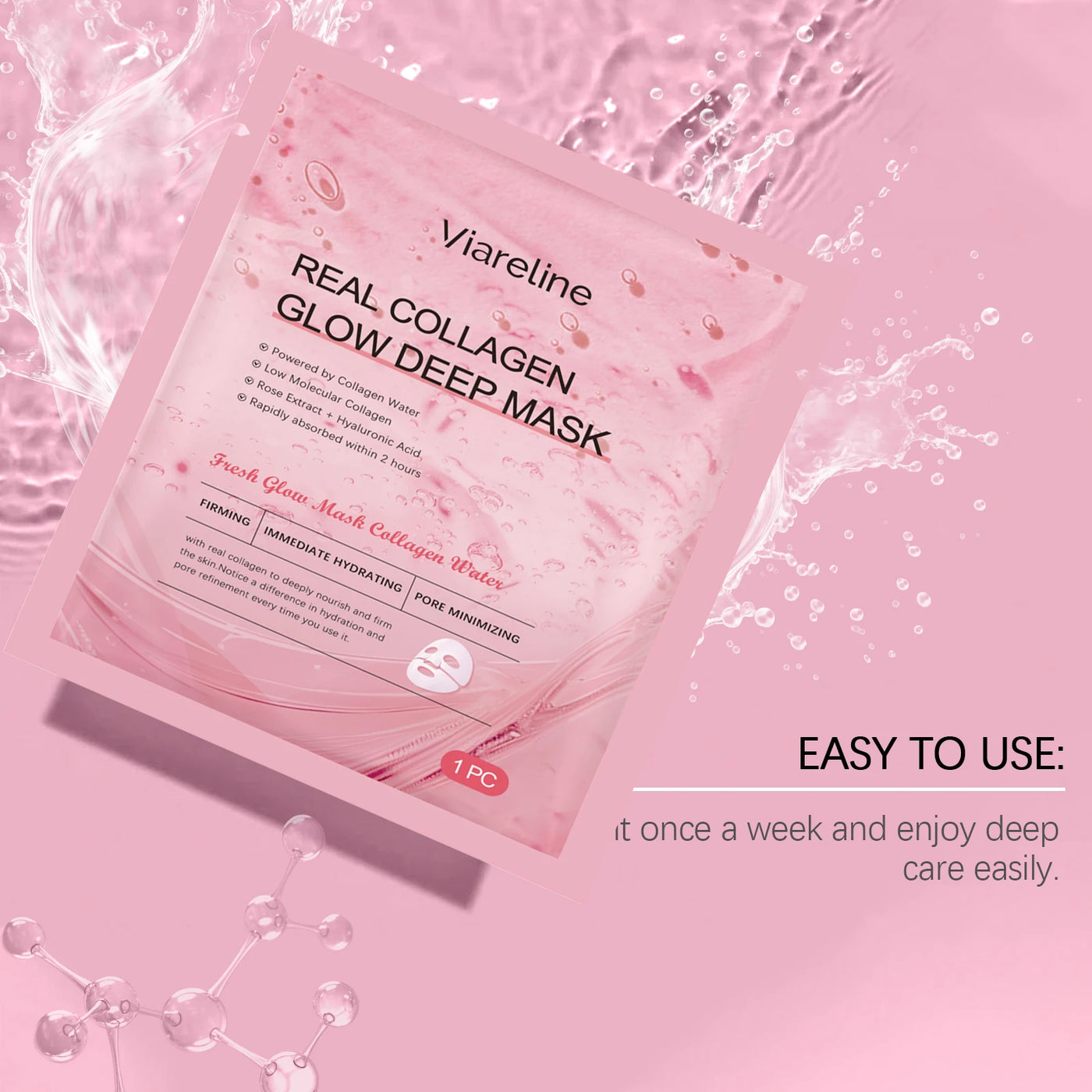 Collagen Hydrating Face Mask Pore Minimizing Anti Wrinkle Lift Firm Elasticity Enhancing Brightening Hyaluronic Acid Sheet Masks