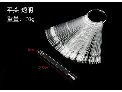 50Pcs/Set Nail Tips Colors Display Tools color plate practice nail plate fan-shaped Manicure Tools
