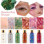 With Smear Spoon Multifunctional Eye Glitter Nail Hair Body Face Glitter Gel Art Flash Loose Sequins Cream Festival Glitter Deco