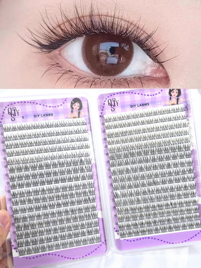 QSTY 32 Rows High Quality Beauty Eyelash Book Eyelash Extension 192-384 PCS Lash Cluster Individual False Eyelashes Clusters