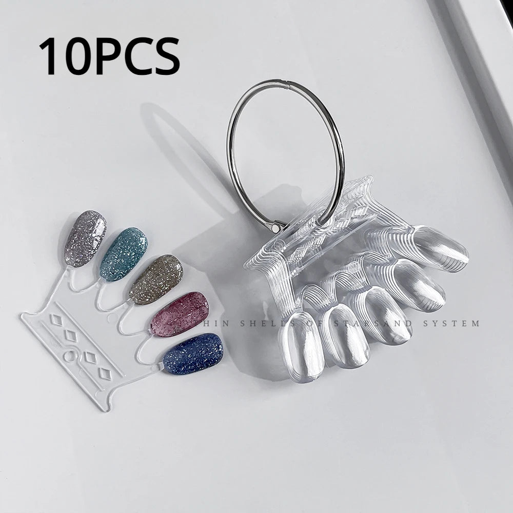 NEW Fan Shape Display False Nail Art Color Card Nail Art Tip Gel Polish Stand Template Sample Stand Nail Polish Practice Palette