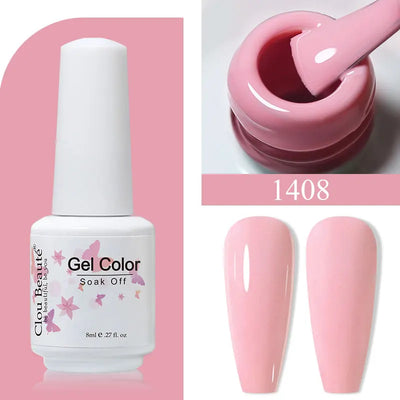 Clou Beaute 8ml Gel Polish Colorful Glitter UV Nail Gel Vernis Semi Permanent Glass Bottle Blue Green White Soak Off Gel Nail