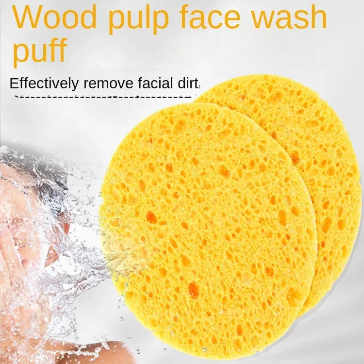 5-10pcs Face Round Makeup Remover Tools Wood Pulp Makeup Beauty Sponge Cellulose Compress Cosmetic Puff Facial Washing Sponge