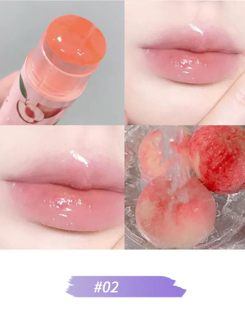 Jelly Fruit Lip Balm Plant Extract Moisturizing & Nourishing Lip Pomade Lasting Hydrating Lip Gloss Care Juicy Peach Lipsticks