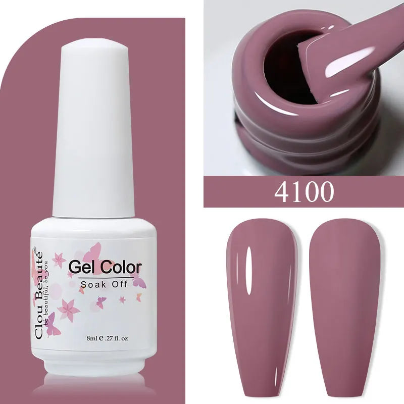 Clou Beaute 8ml Gel Polish Colorful Glitter UV Nail Gel Vernis Semi Permanent Glass Bottle Blue Green White Soak Off Gel Nail