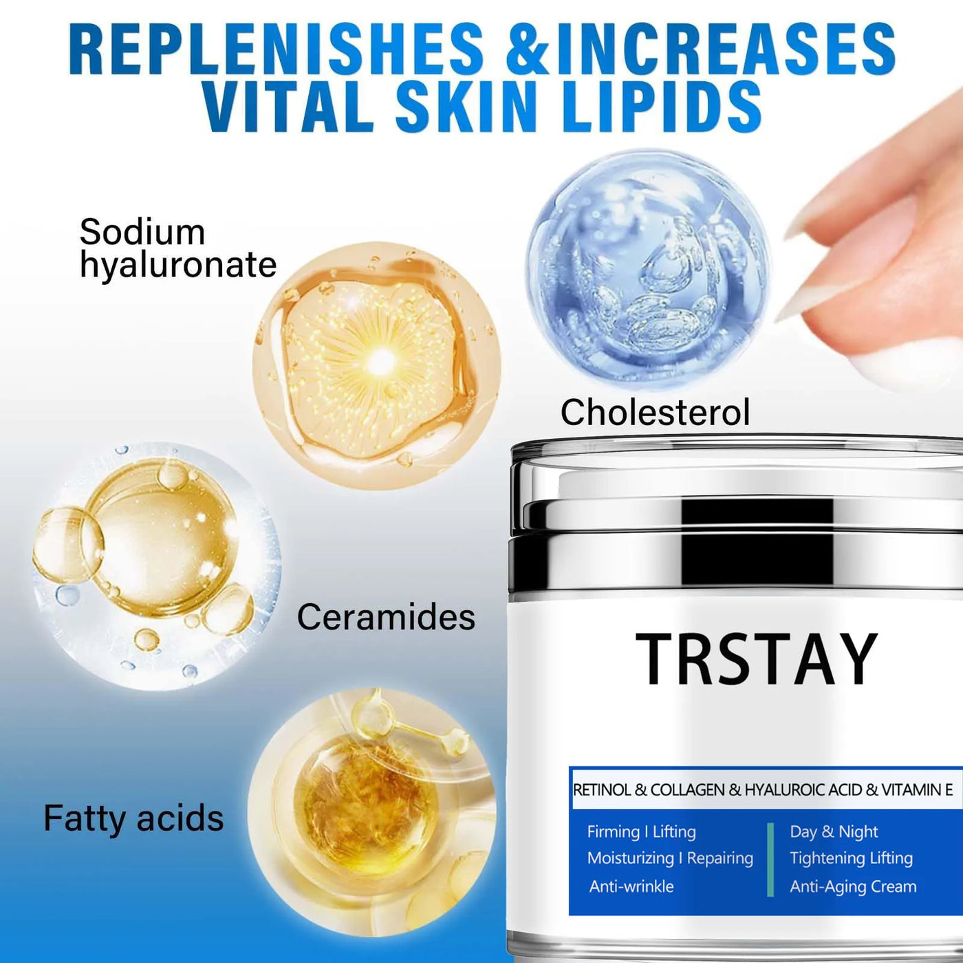 Triple Lipid Peptide Cream, Anti-Aging Triple Lipid Restore Cream with Ceramide Face Moisturizer and Skin Barrier Repair