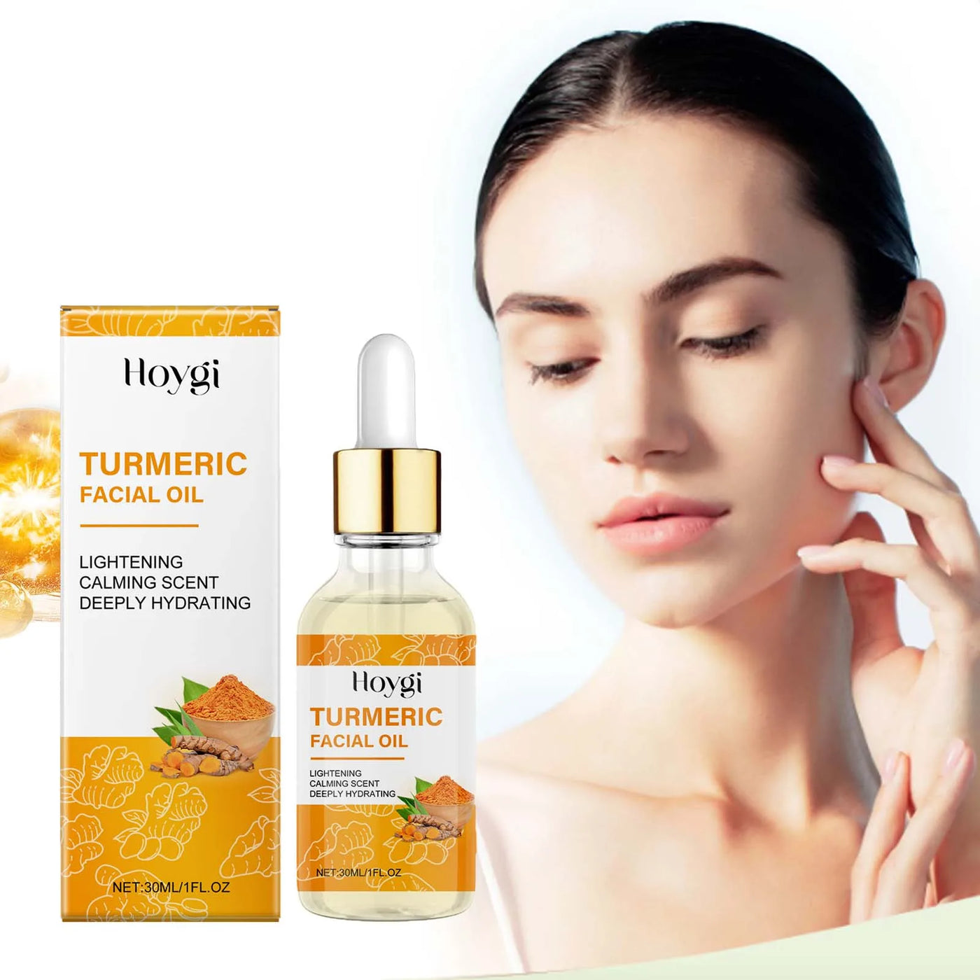 Turmeric Facial Essence Oil Nourishing Brightening Fade Dark Spot Skin Care Smoothing Firming Glowing Complexion Moisturizing