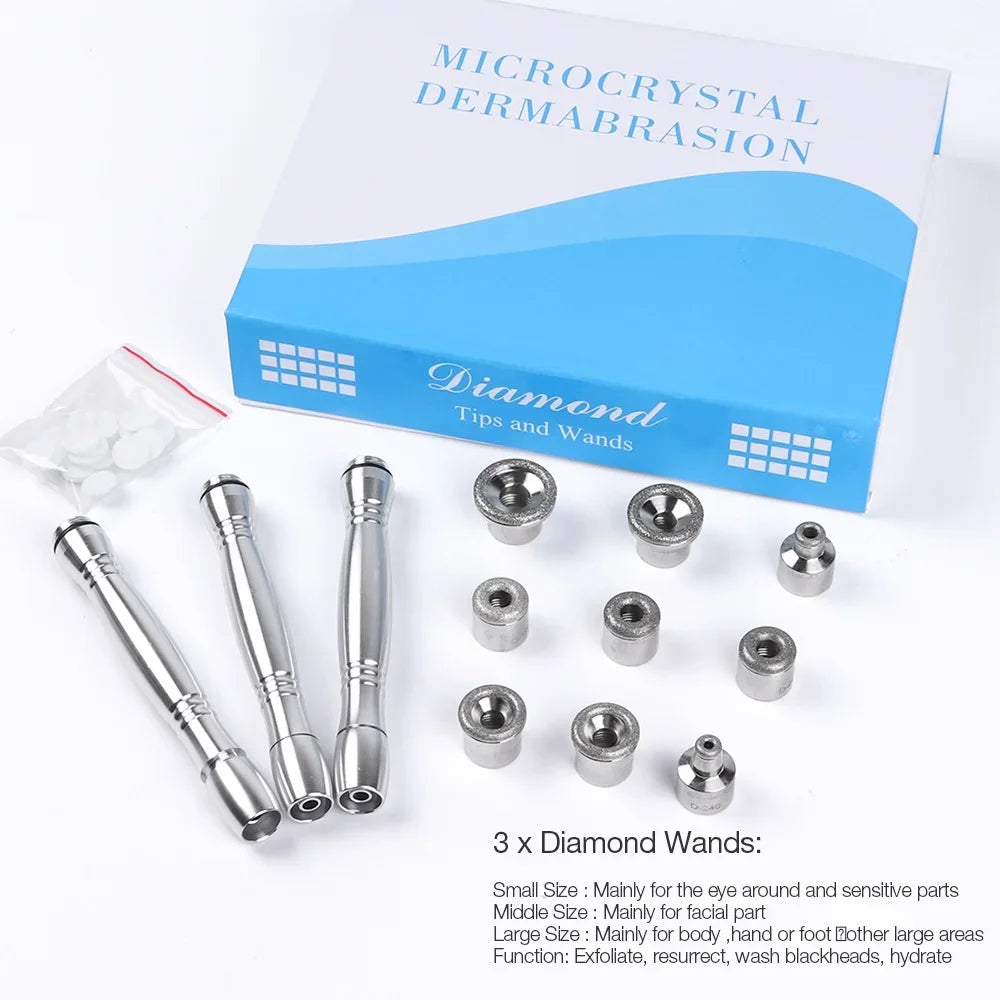 3 in1 Diamond Microdermabrasion Dermabrasion Machine Water Spray Exfoliation Beauty Machine Wrinkle Removal Facial Peeling Tools