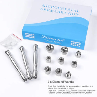 3 in1 Diamond Microdermabrasion Dermabrasion Machine Water Spray Exfoliation Beauty Machine Wrinkle Removal Facial Peeling Tools