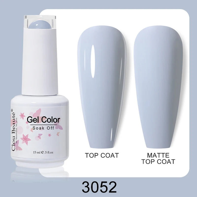 Clou Beaute Nail Gel Polish Kit 15ml Soak Off UVLED Nails Varnish Semi Permanent Nail Art Gels Lacquer Top Base Coat Gel Lacquer