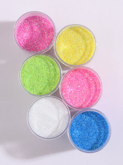 6Bottles Iridescent  Fine Glitter Series Powder Resin Supplies Glitters (10g) Flake Crafts Sequins Epoxy Chips Flakes for Tumble