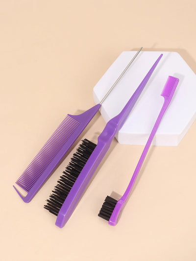 3pcs/set Double Sided Hair Edge Brush Set Hair Styling Comb Control Brush Accessories Hairline Brush Comb Styling Partition Comb