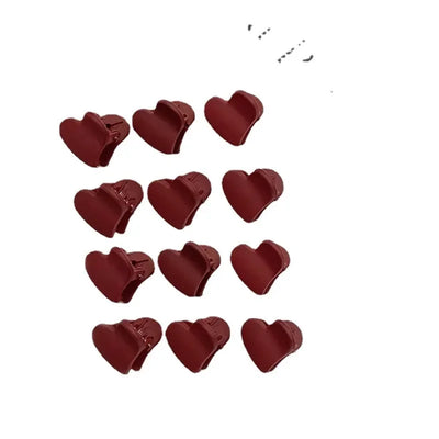 머리핀 1PC Red Black Matte Rabbit Head Flower Heart Cartoons Small Hair Claw Mini Hair Clips Hair Pins for Girls Styling Braiding