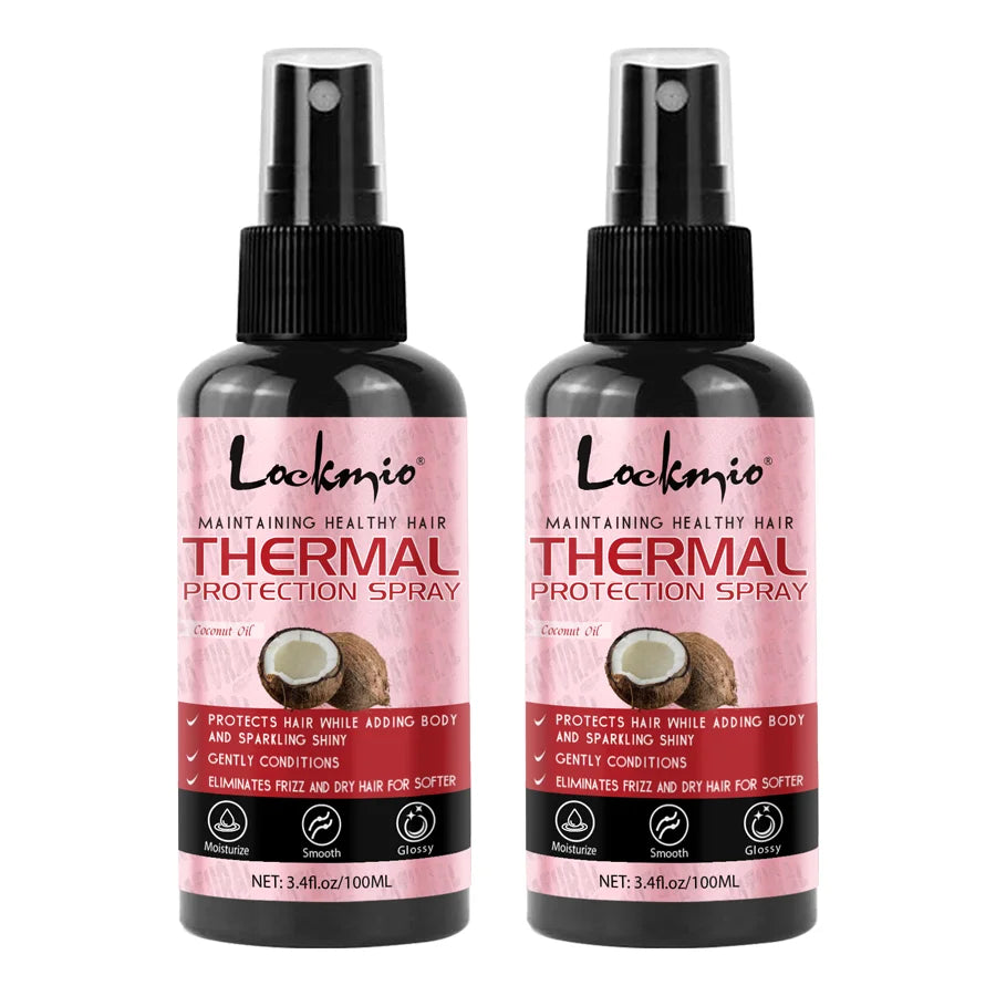 Lockmio 100ml Heat Thermal Protection Spray Moisturize Smooth Protect Hair Repair Damage Frizz Conditioner For Salon Hairstyle