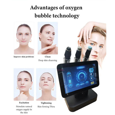 Professional CO2 Oxygen Facial Device Skincare Bubble Machine Hydro Dermabrasion 3 In 1 Facial Electric Massager Skin Cleansing