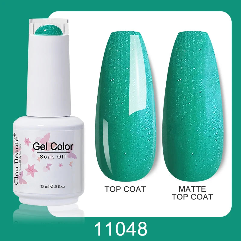 Clou Beaute Nail Gel Polish Kit 15ml Soak Off UVLED Nails Varnish Semi Permanent Nail Art Gels Lacquer Top Base Coat Gel Lacquer