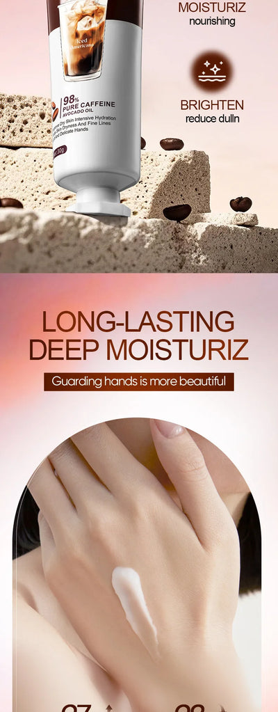 SADOER Caffeine Hand Cream Moisturizing Anti Wrinkles Nourishing Whitening Hydrating Hands Creams Skin Care Products