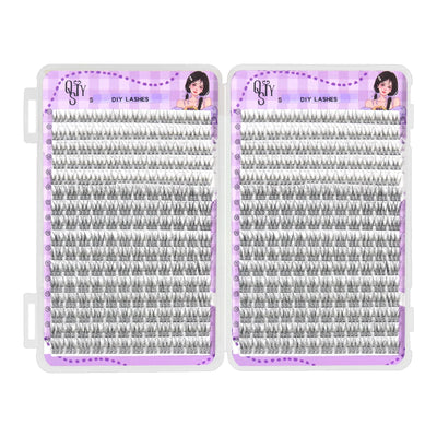 QSTY 32 Rows High Quality Beauty Eyelash Book Eyelash Extension 192-384 PCS Lash Cluster Individual False Eyelashes Clusters