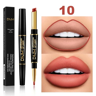 Double Ended Matte Lipstick Women Lip Liner 2 In 1 Makeup Matte Lipstick Durable Waterproof Nude Red Lipstick Lips Cosmetics