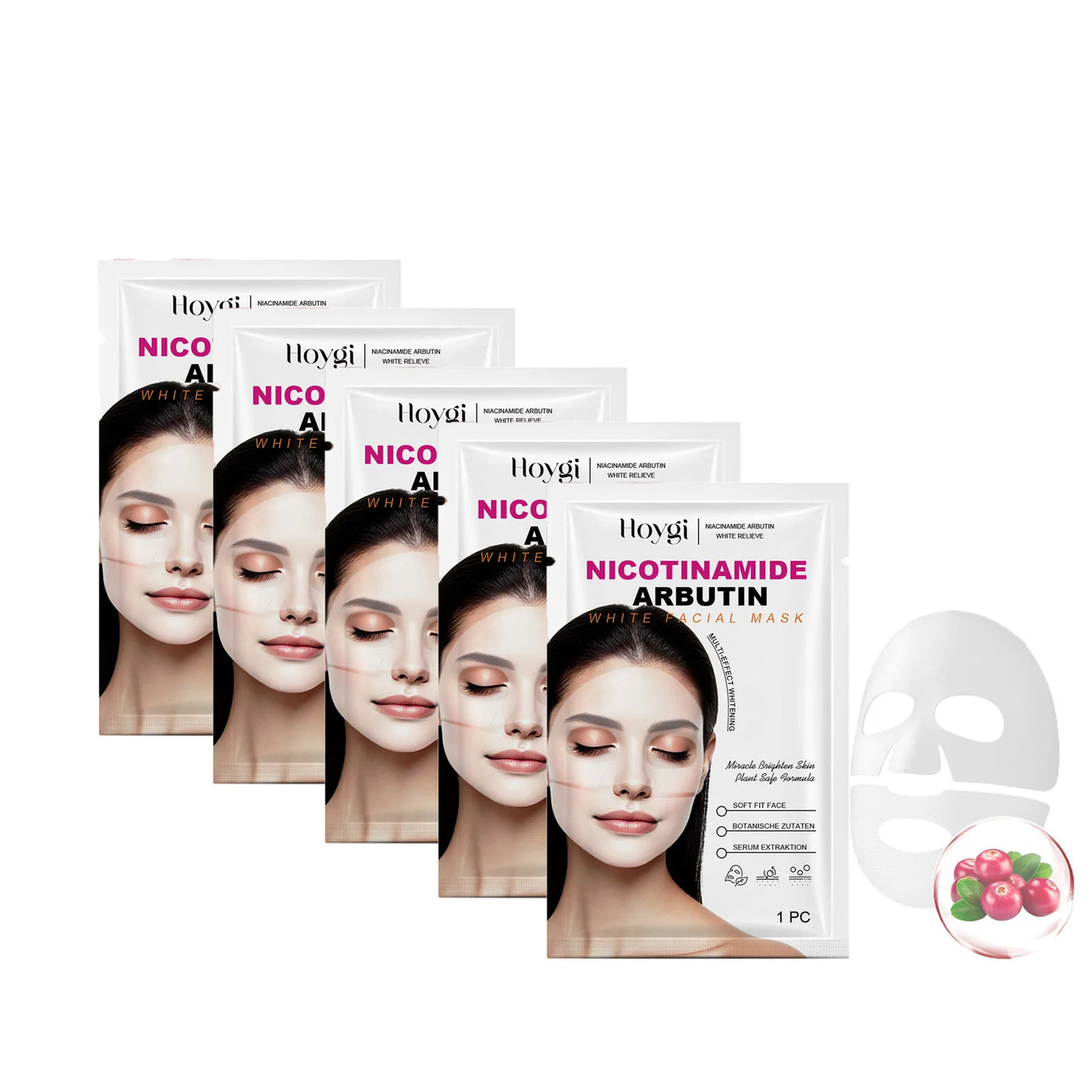 Niacinamide Arbutin Hydrating Mask Deep Hydrating Shrink Pores Firming Refreshing Brightening Facial Sheet Mask for Glowing Skin