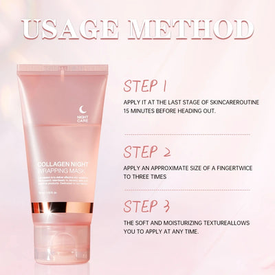 1/2/3box Collagen Wrapping Night Mask with Brush,Deep Moisturizing Care,Contains Collagen & Firming Facial Skin Care for Bedtime