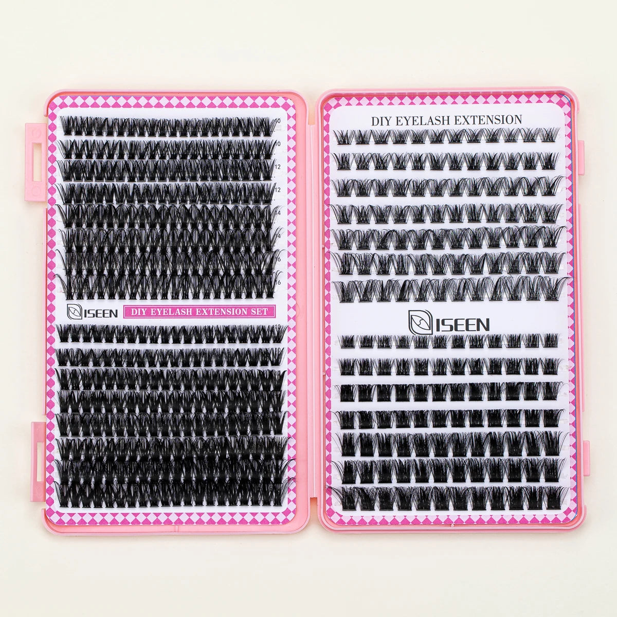 Eyelash Extension Kit DIY Eyelash Clusters Large Capacity Mix Styles Individual Lashes Kit with Lash Tweezers for Self Use