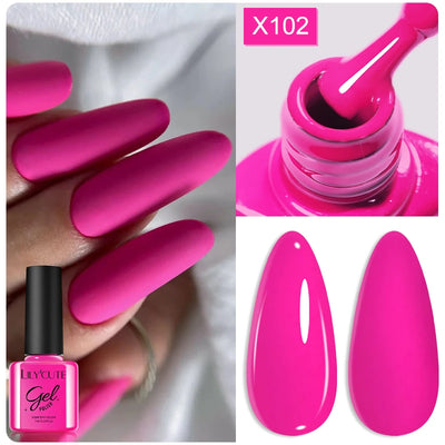 LILYCUTE 7ml Fluorescent Crackle Gel Nail Polish Summer Neon Red Green Vernis Semi Permanent UV Gel Nail Art Manicure For Nails