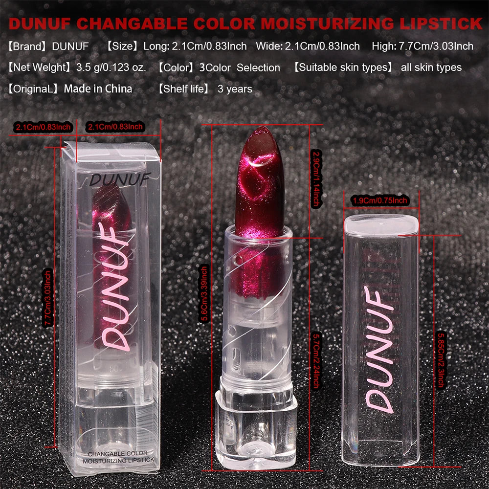 Moisturizing Cat Eye Lipstick Mirror Glitter Metallic Lipstick Diamond Pink Pearl Sparkling Lip Gloss Color Changing Lips Makeup