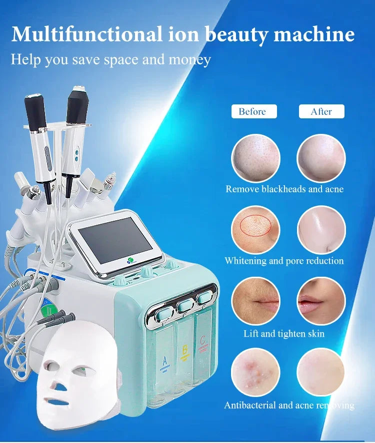Newest 9-in-1 Korea Aqua Facial Dermabrasion H2O2 Water Oxygen Jet Peel Hydro Beauty Beauty Skin Cleansing Hydrofacial Machine
