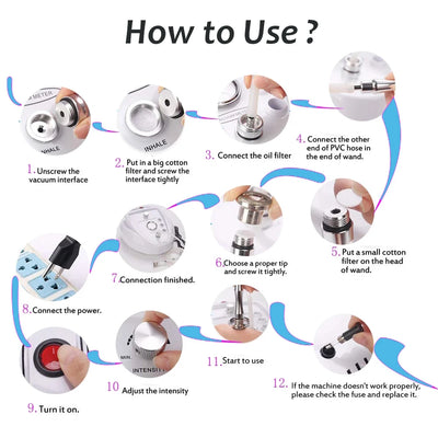 Microdermabrasion Facial Diamond Dermabrasion Machine Portable Blackhead Acne Pore Cleaning Beauty Device Rejuvenation Peeling