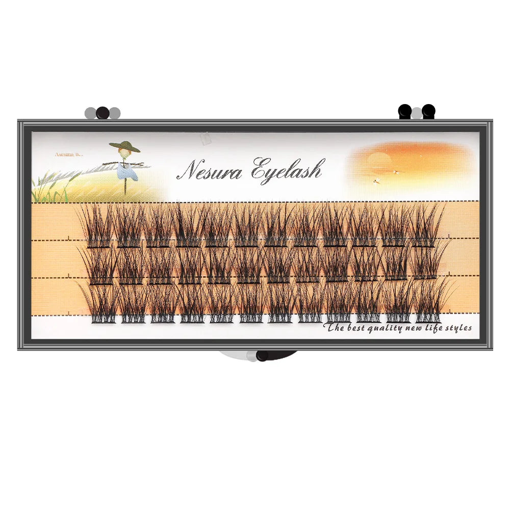 DIY Clusters Eyelash Extension, Dovetail, Segmented Lashes, 36 Volume, 3D Fluffy, Natural, Individual Bundles, LC02-7