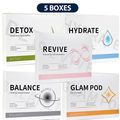 Foreverlily 5 pcs CO2 Pods Set For CO2 Bubble Pen Aqua Face Cleaning CO2 Capsule Gels Facial SPA Beauty Restart Kit Skin Care